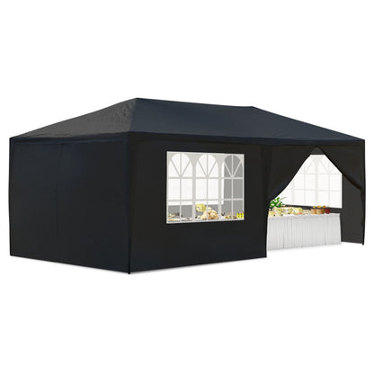 OverPatio 10' x 20' Canopy Tent Party Tent Event Tent w/6 Sidewall - Black