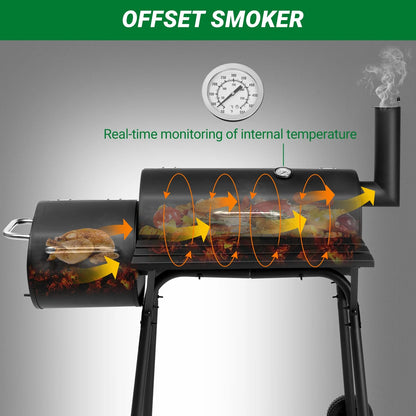 Zimtown BBQ Charcoal Grill Outdoor Barbecue Pit Barrel Charcoal Grill Smoker for Patio Backyard