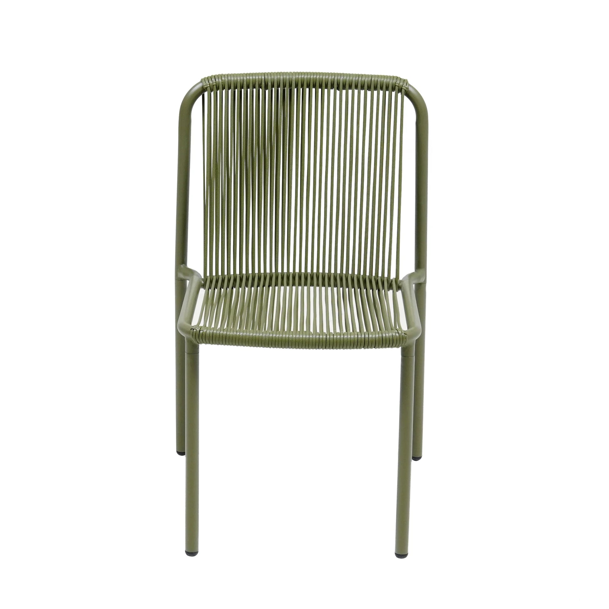 Christopher Knight Home Modern Rattan Patio Dining Chairs, Metal Frame, Green, Set of 2