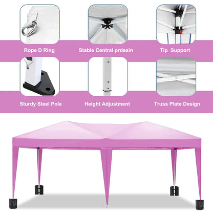 Trilenars 10'x20' Pop-up Canopy Tent With 6 Removable Sidewalls, Waterproof Outdoor Instant Gazebo For Patio Outdoor Wedding Parties And Commercial Events