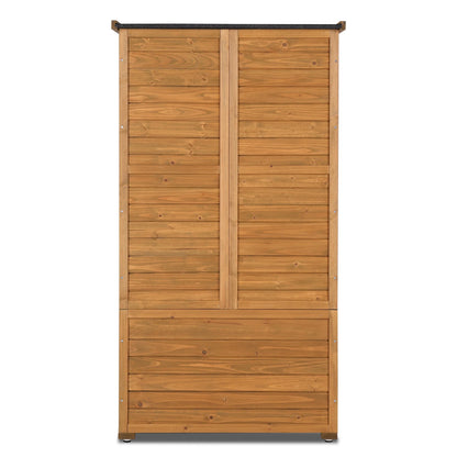 Winado 63'' Garden Shed Tool Storage Cabinet Outdoor Shed w/Asphalt Roof for Patio Backyard