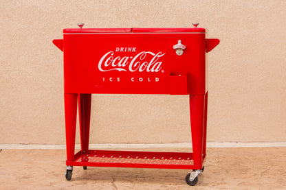 Leigh Country CP 98126 Metal 80 Qt. Coca-Cola Outdoor Patio Cooler with Tray - Red