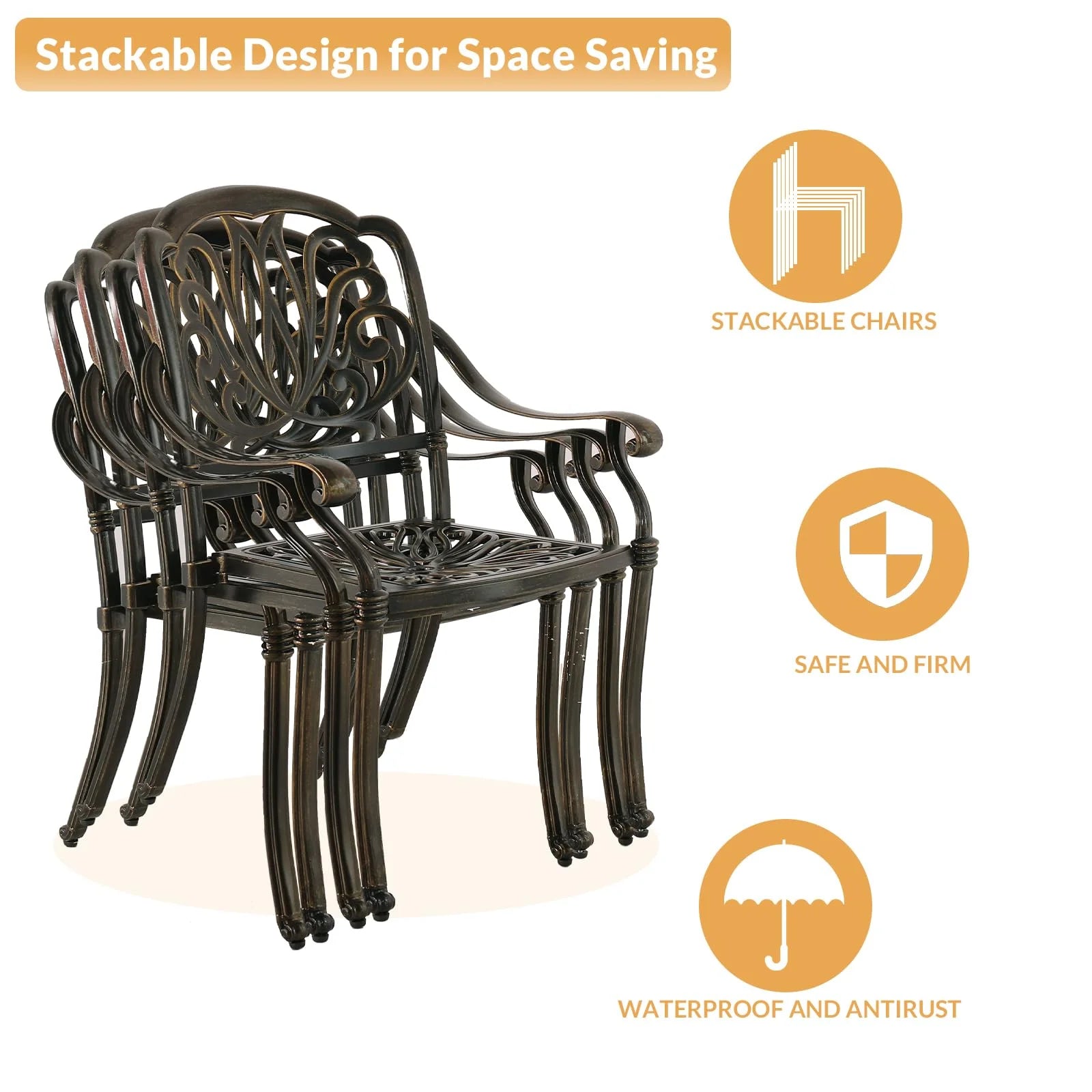 9-Piece Patio Dining Set, Outdoor Patio Table and Chair Set of 84? Oval Cast Aluminum Dining Table with Umbrella Hole and 8 Outdoor Dining Cushion Chairs, Patio Funiture Set for Garden, Navy