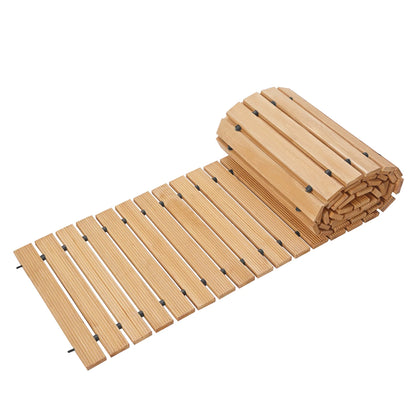 Primegos 12 ft x 45cm Garden Pathway,Wooden Garden Pathway,Outdoor Roll Out Walkway Pathway,Wooden Garden Bridge Walking Passage for Patio,Lawn,Backyard,Beach