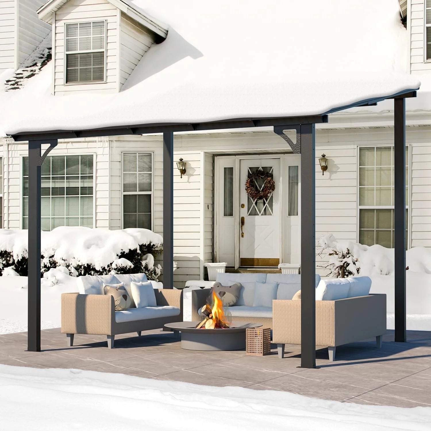 YODOLLA 8' x 10' Hardtop Gazebo Outdoor Aluminum Pergola ?For Garden, Patio, Backyard-Dark ?Gray