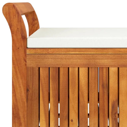 vidaXL Patio Collection Solid Acacia Wood Outdoor Storage Bench with Cushion - Loveseat