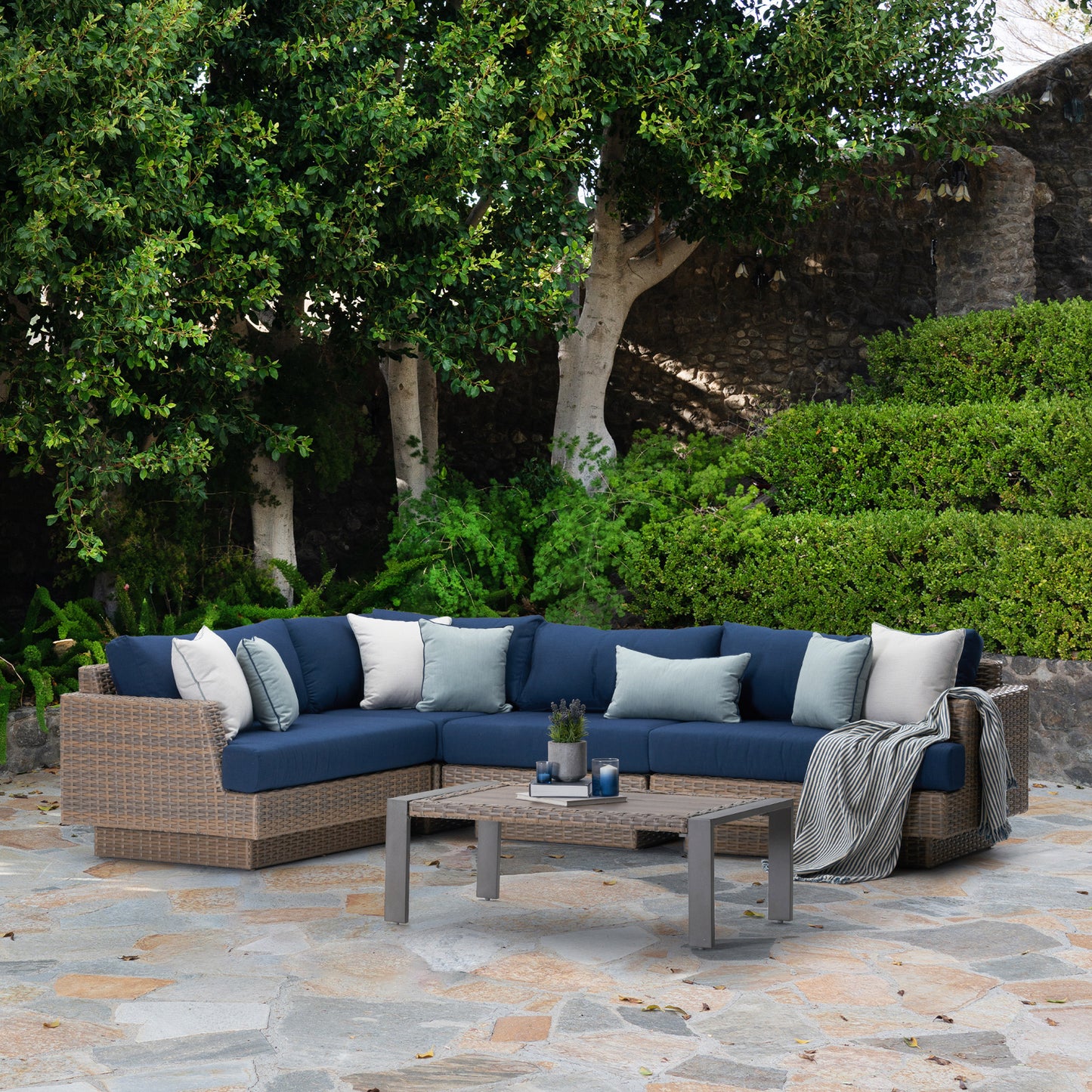 Portofino Repose 5-piece Outdoor Patio Modular Sectional Seating Set