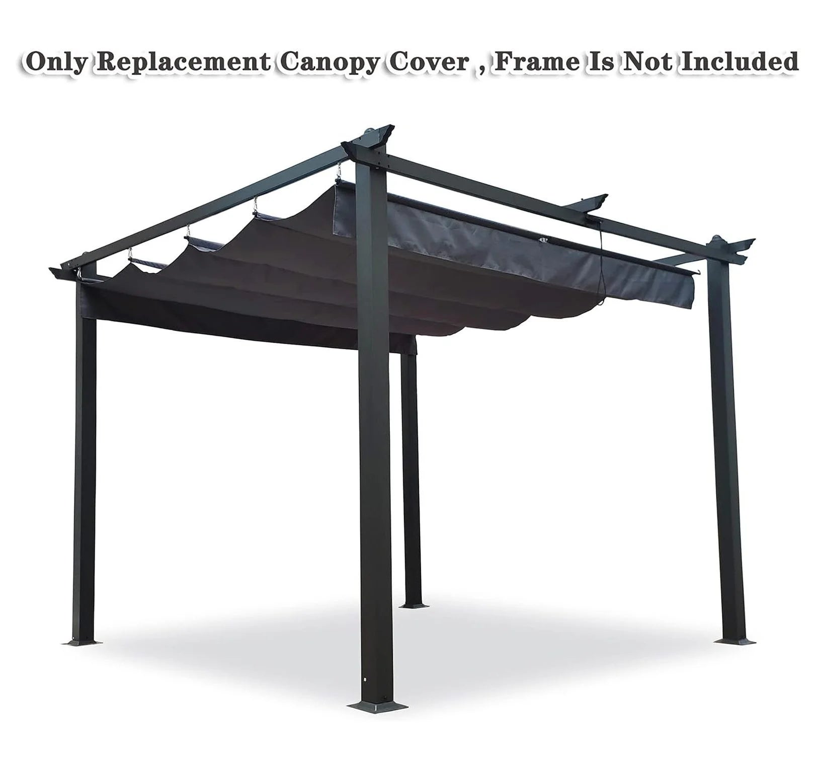 Outdoor Patio Pergola Replacement Canopy Top Cover Gazebo Replacement Shade Cover (Gray-for 10x10 Ft Pergola Frame)