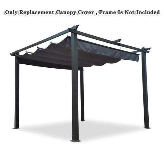 Outdoor Patio Pergola Replacement Canopy Top Cover Gazebo Replacement Shade Cover (Gray-for 10x10 Ft Pergola Frame)