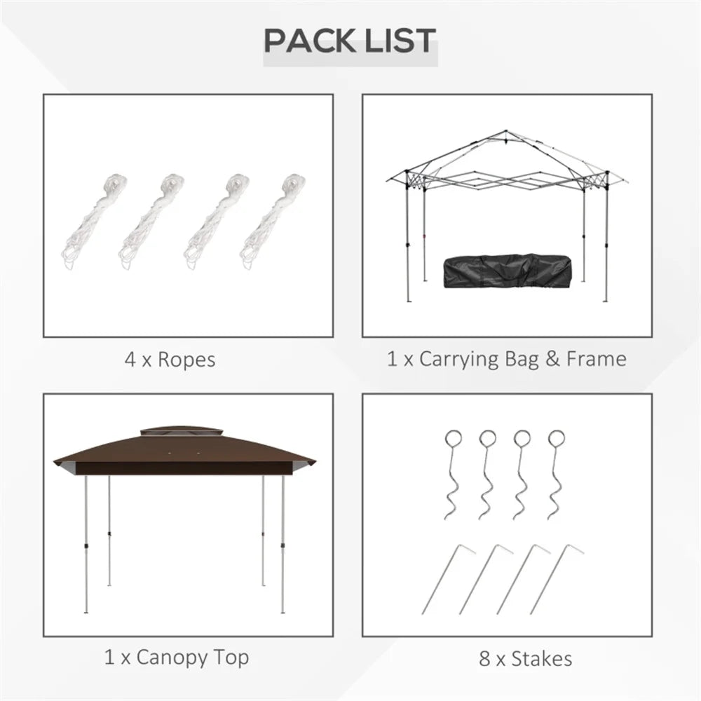 BAYUELSWU Pop Up Canopy Tent 12 x12 Ft Outdoor Pop up Canopy with Curtains and Shelter for Patio, Party & Backyard (Brown)