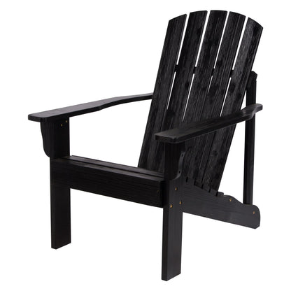 Shine Company Traditional Cedar Wood Patio Firepit Adirondack Chair in Beige