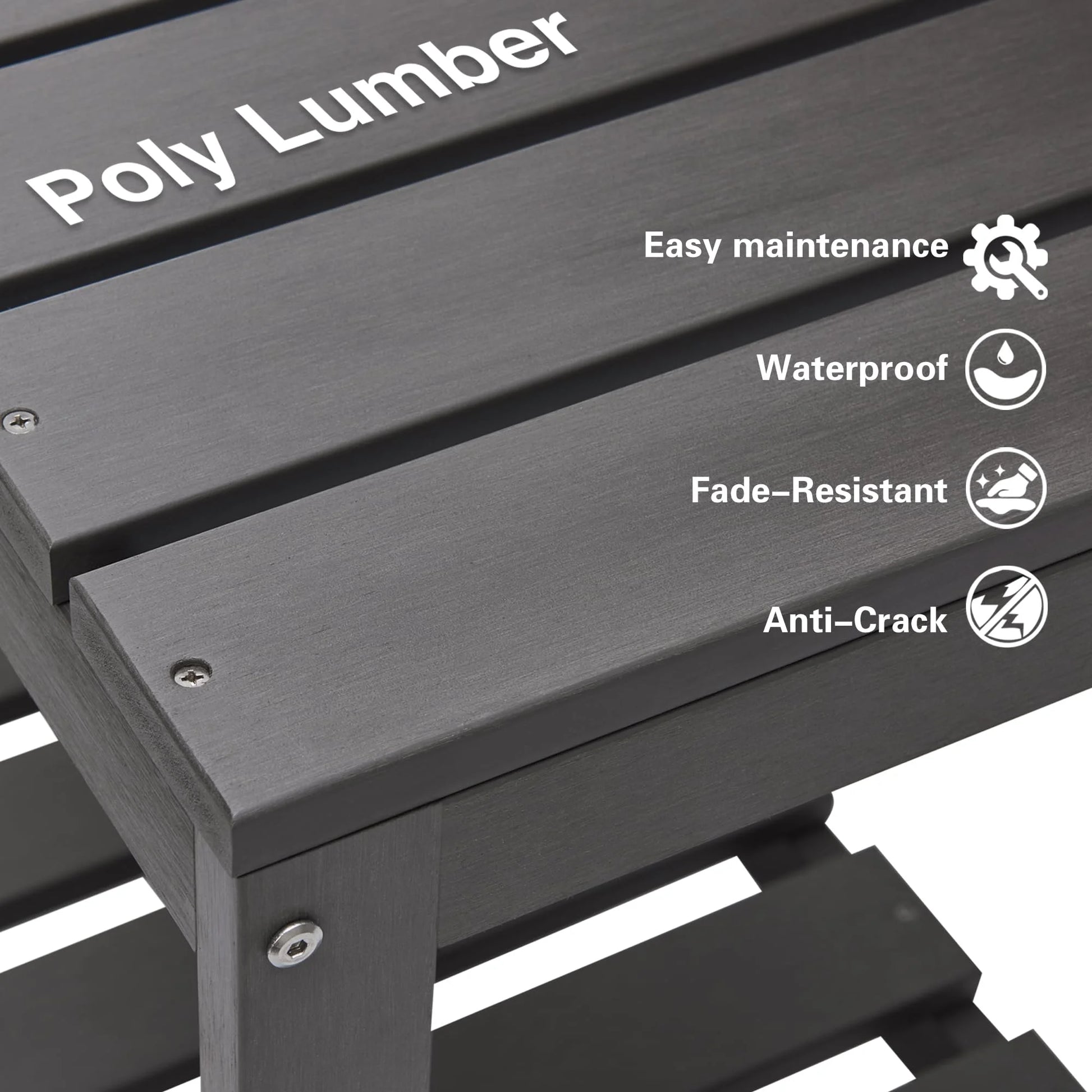 GONICHA Outdoor Poly Lumber Potting Bench, Polystyrene Garden Table with Storage Shelves, All-Weather Patio Work Station for Gardening,Brown