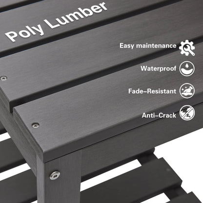 GONICHA Outdoor Poly Lumber Potting Bench, Polystyrene Garden Table with Storage Shelves, All-Weather Patio Work Station for Gardening,Brown