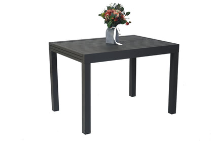 Kozyard Villa Outdoor Patio Metal Slate and Aluminum Rectangle Dining Table ( Gray )