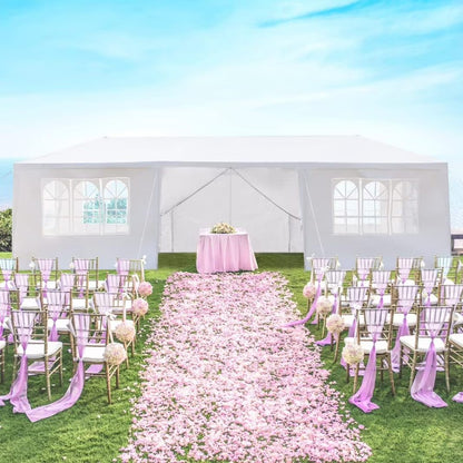 10'x30' Party Tent Outdoor Wedding Event Tents with 8 Removable Sidewalls, Heavy Duty Gazebo, Large Canopy Waterproof for Parties Patio Birthday All Season White