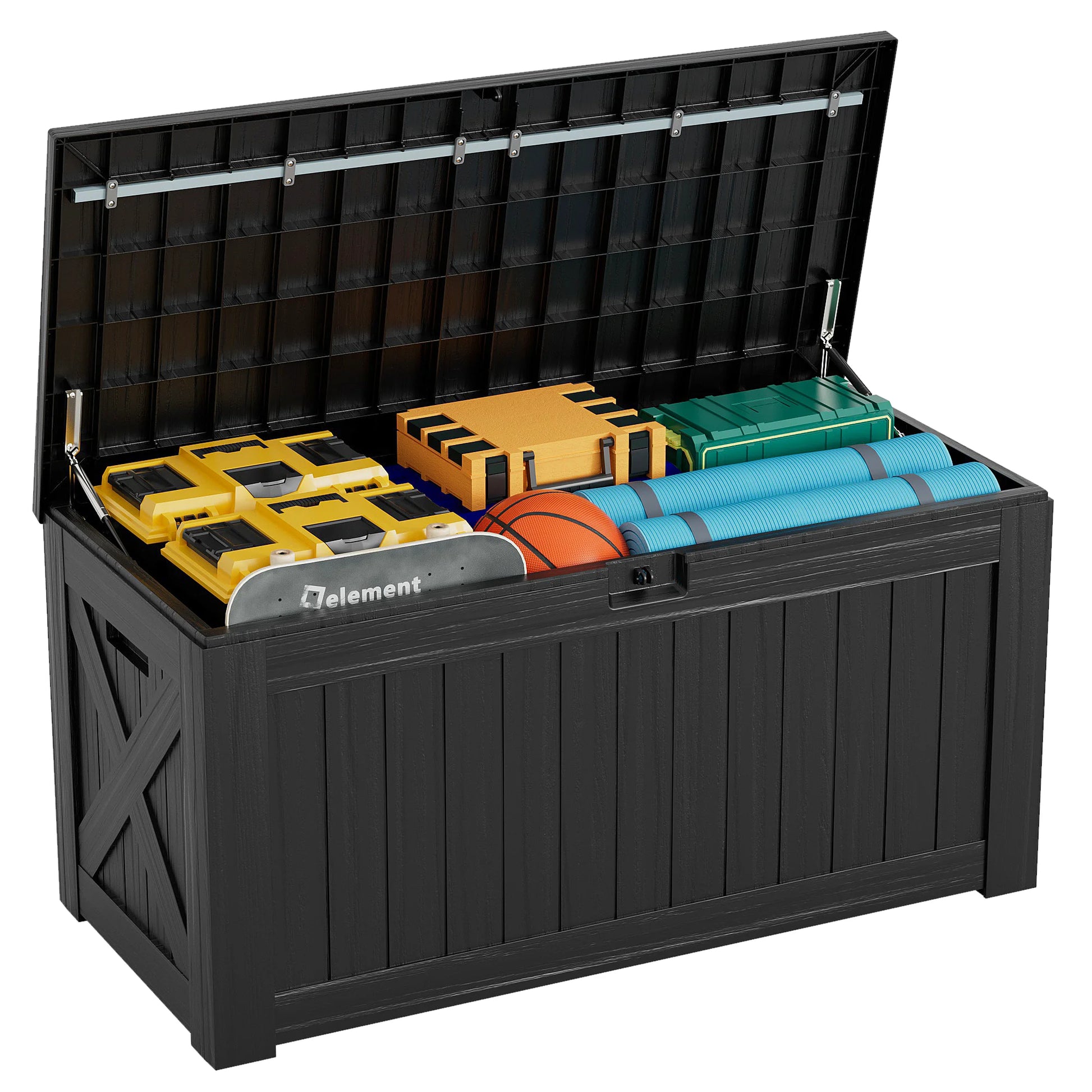 Homall 120 Gallon Outdoor Patio Box Deck Plastic Resin Storage Box Backyard, Black