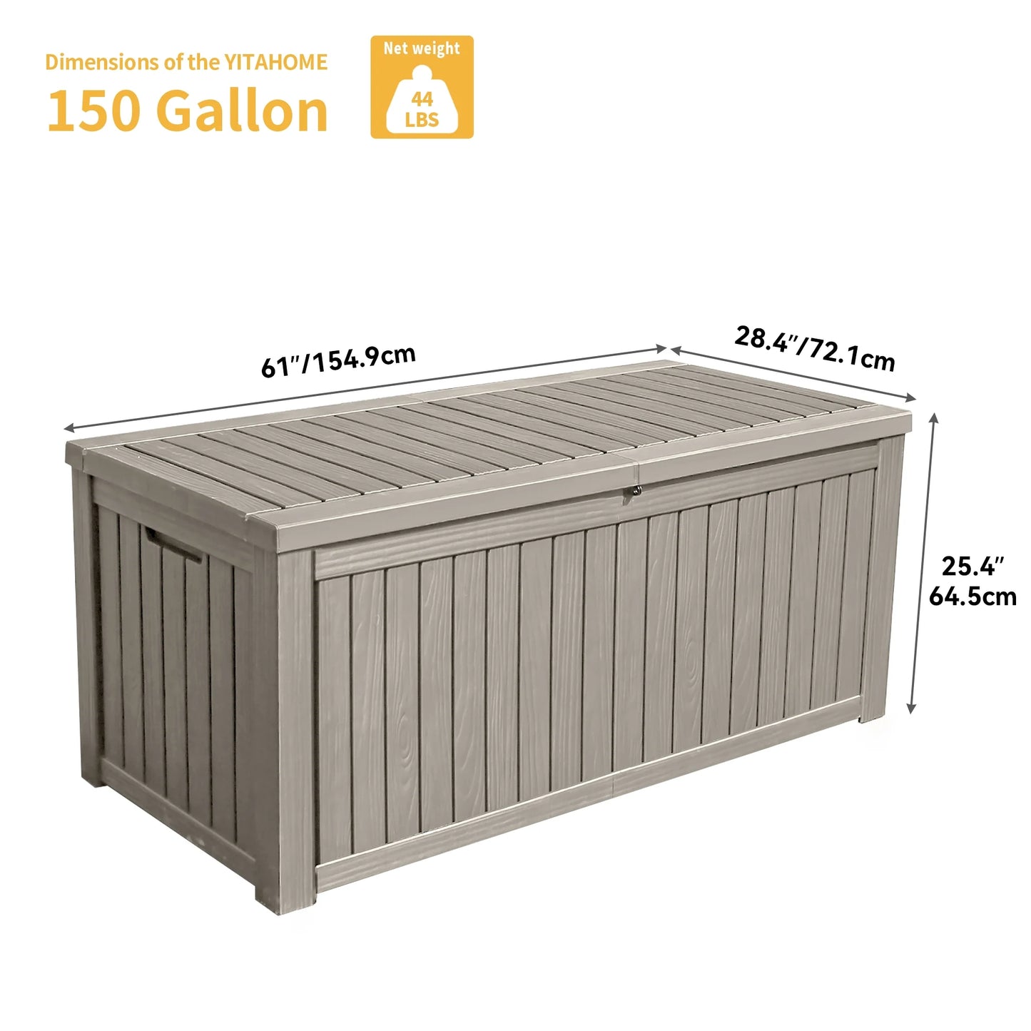 Uforic 150 Gallon Outdoor Storage Deck Box , Large Outdoor Storage Organized w/Divider,for Patio Furniture,Garden Tools, Black