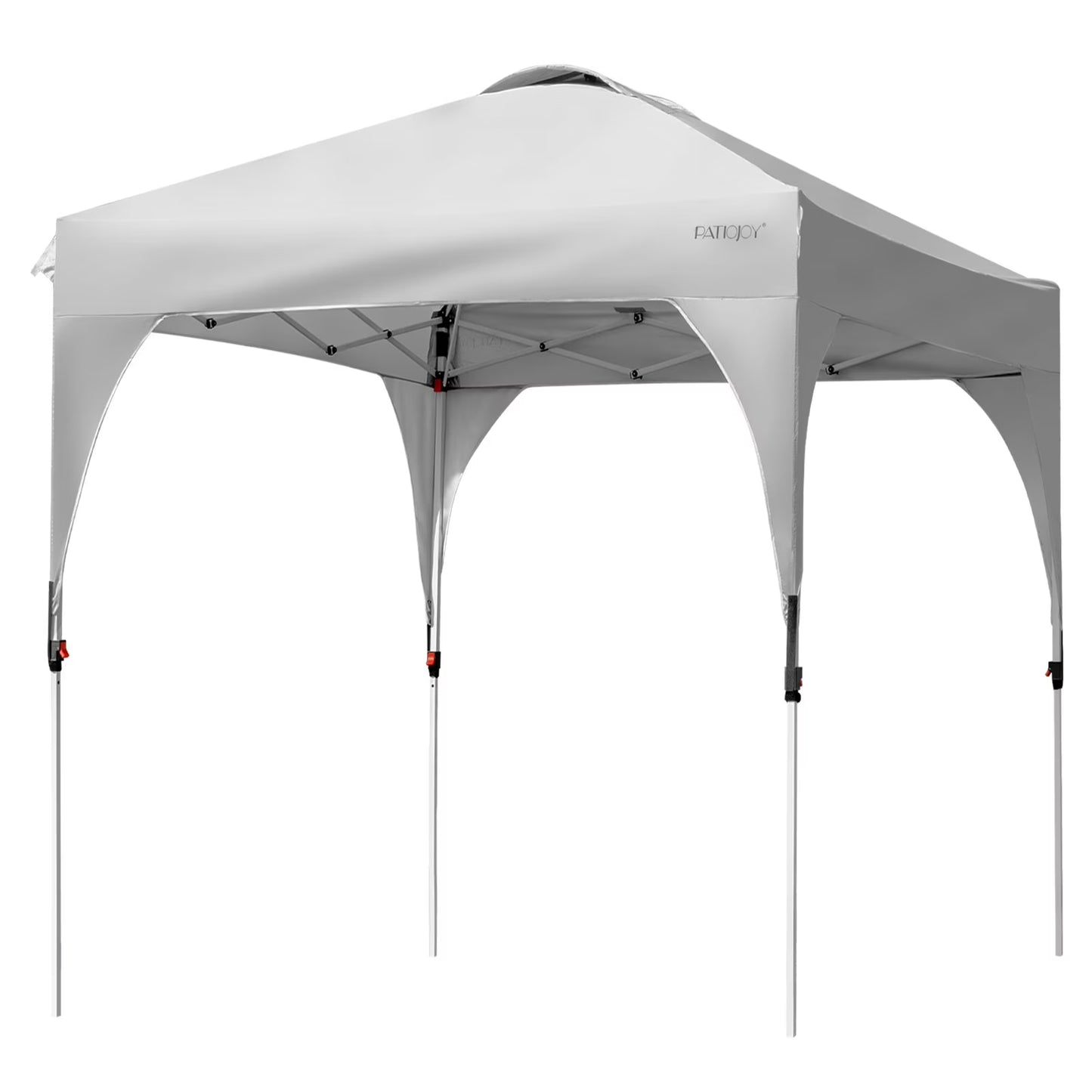 Patiojoy Pop-up Canopy Tent 6.6' x 6.6' Height Adjustable Commercial Instant Canopy w/Portable Roller Bag White