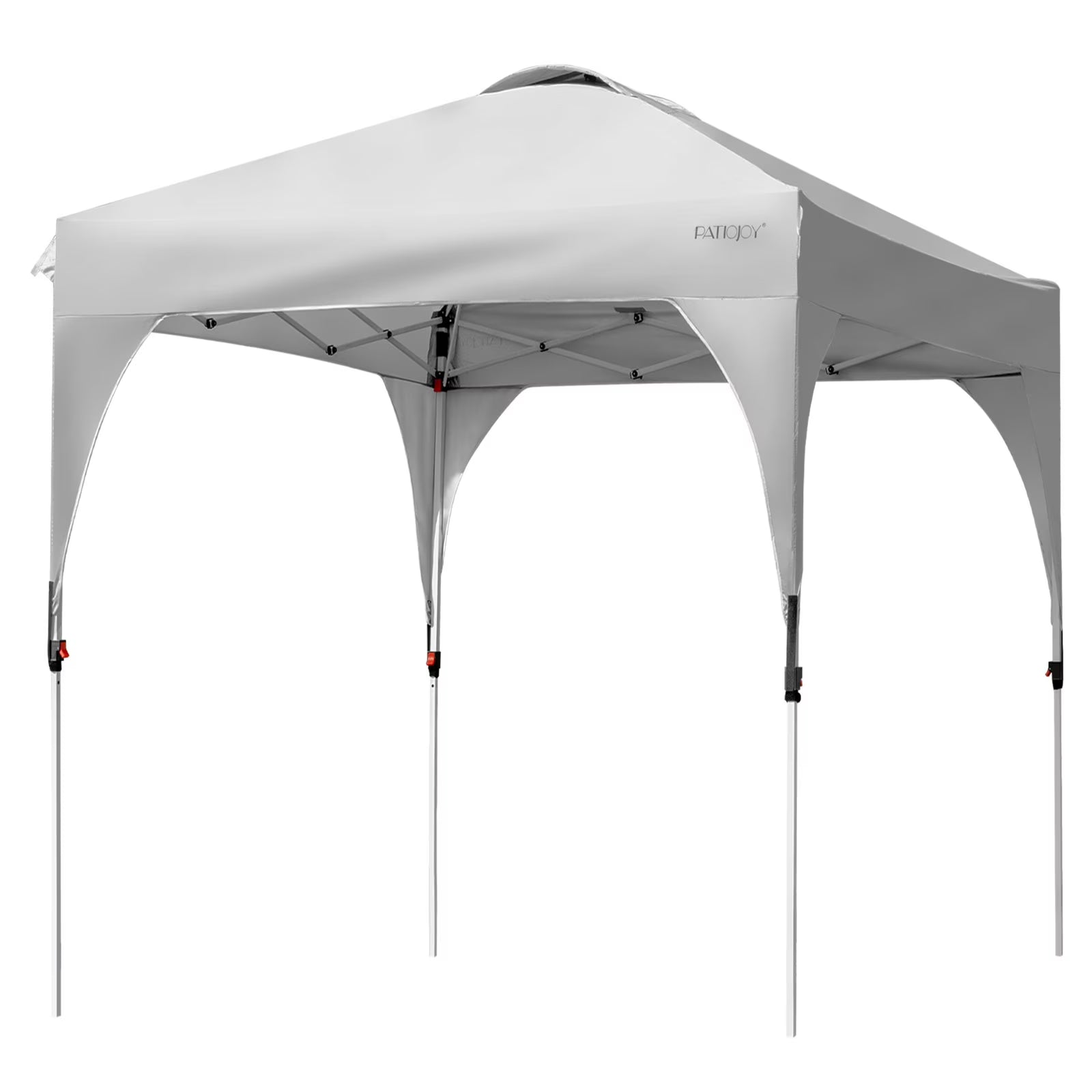 Patiojoy Pop-up Canopy Tent 6.6' x 6.6' Height Adjustable Commercial Instant Canopy w/Portable Roller Bag White