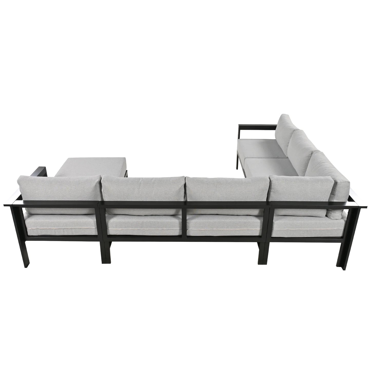 Furvclv 115.7in Modern Outdoor Sectional Sofa, 6 Seater Patio Conversation Couch Sets, U-Shaped Chaise Lounge Couch, Convertible Sofa Set For Outdoor Garden Porch