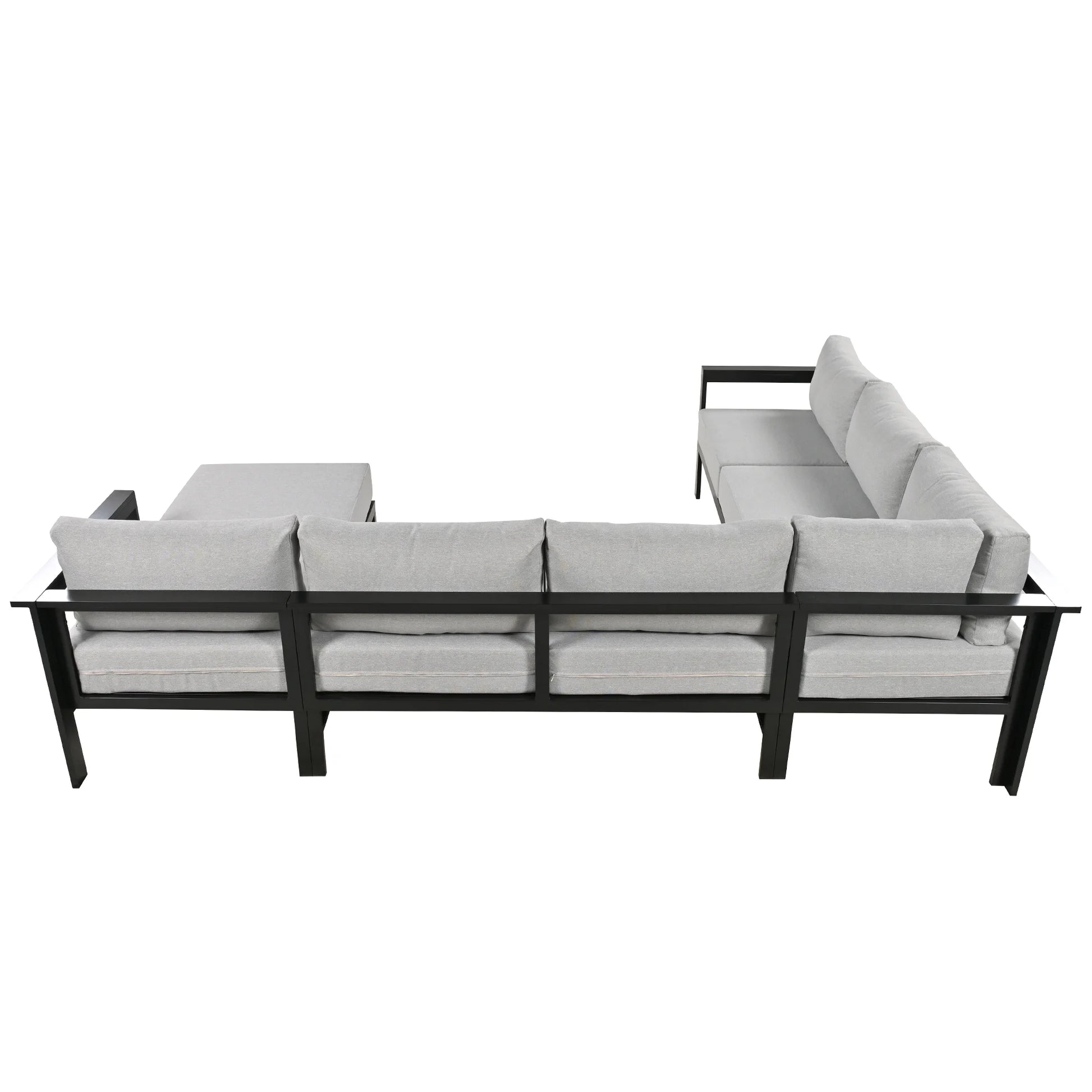 Furvclv 115.7in Modern Outdoor Sectional Sofa, 6 Seater Patio Conversation Couch Sets, U-Shaped Chaise Lounge Couch, Convertible Sofa Set For Outdoor Garden Porch