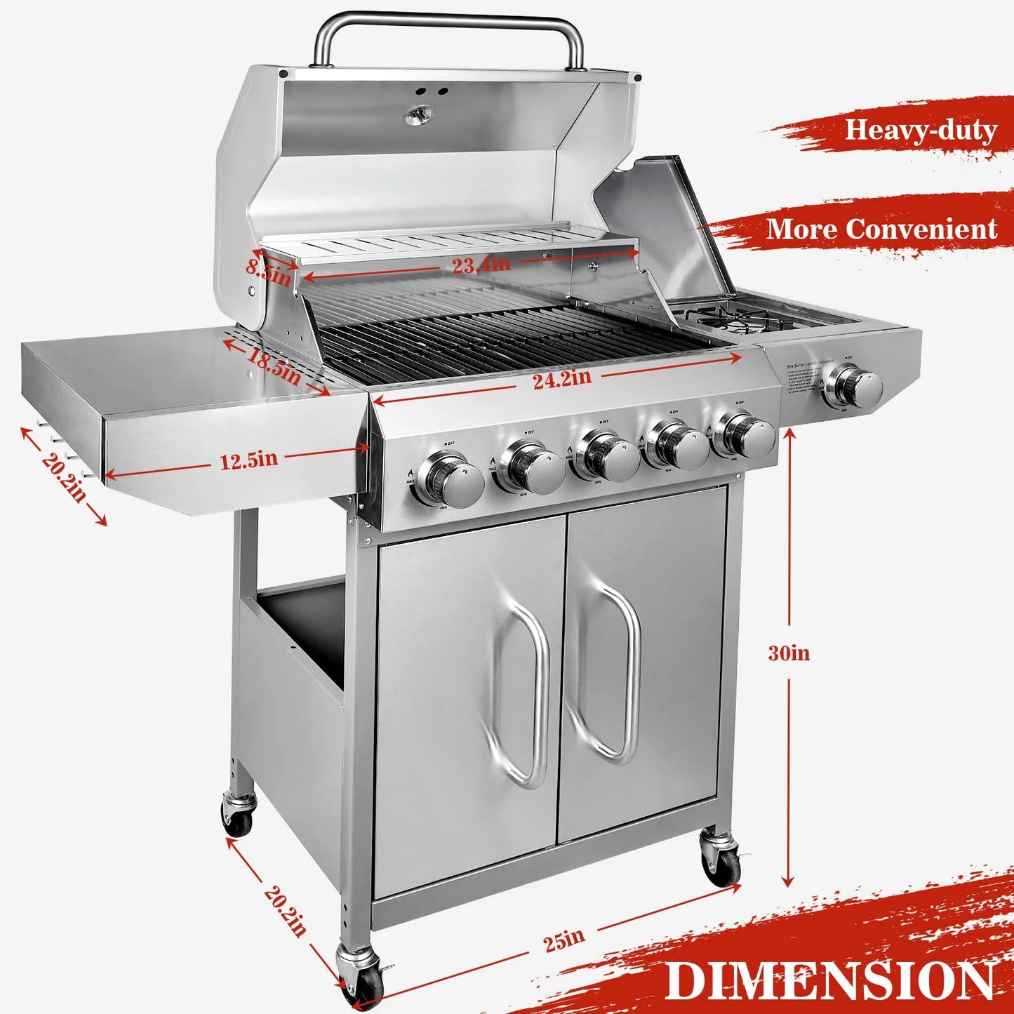 Portable 2-Burner Tabletop Propane Grill for Patio, 20,000 BTU, Stainless Steel, Camping & Tailgating
