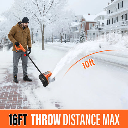 20V Cordless Electric Snow Shovel, 10-Inch Battery Powered Snow Shovel with 4.0Ah & Charger, Lightweight for Decks, Patios, and Walkways