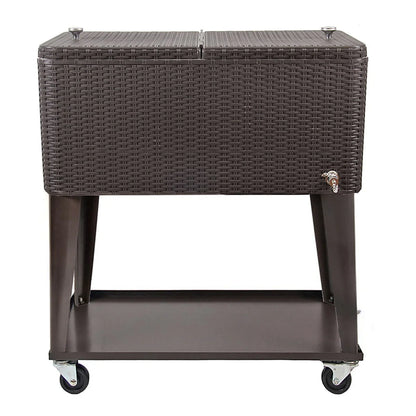 Clevr Outdoor Patio 80 quart Party Portable Rolling Cooler Wheeled Ice Chest