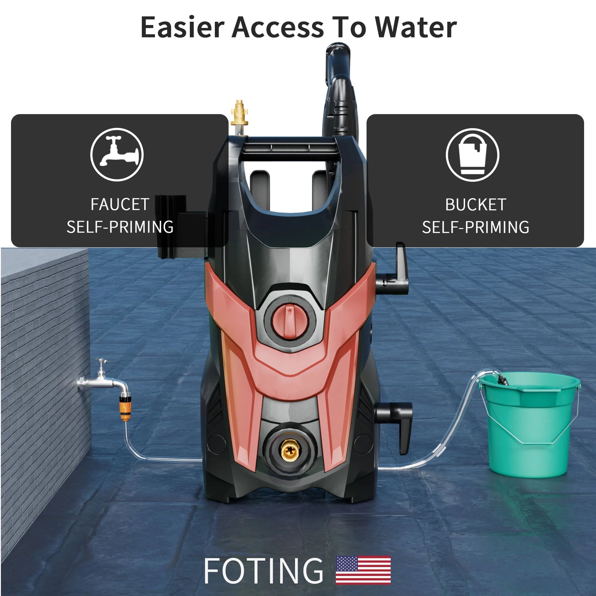 2024 Upgraded Electric Pressure Washer 4300 PSI 2.8 GPM Power Washer with Extra Hose, 23ft Hose 35ft Power Cord, 4 Nozzle and Detergent Tank for Cars, Fences, Patio
