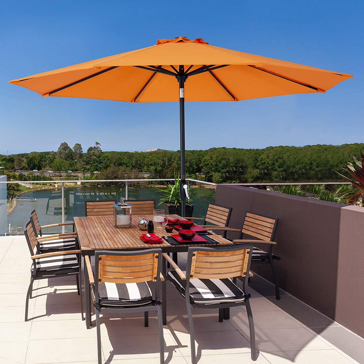 Tempera 9FT Auto Tilt patio umbrella