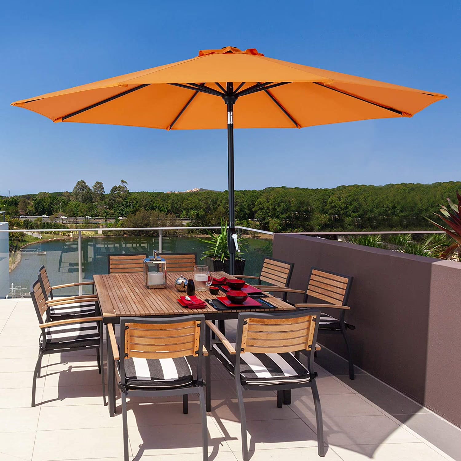 Tempera 9FT Auto Tilt patio umbrella
