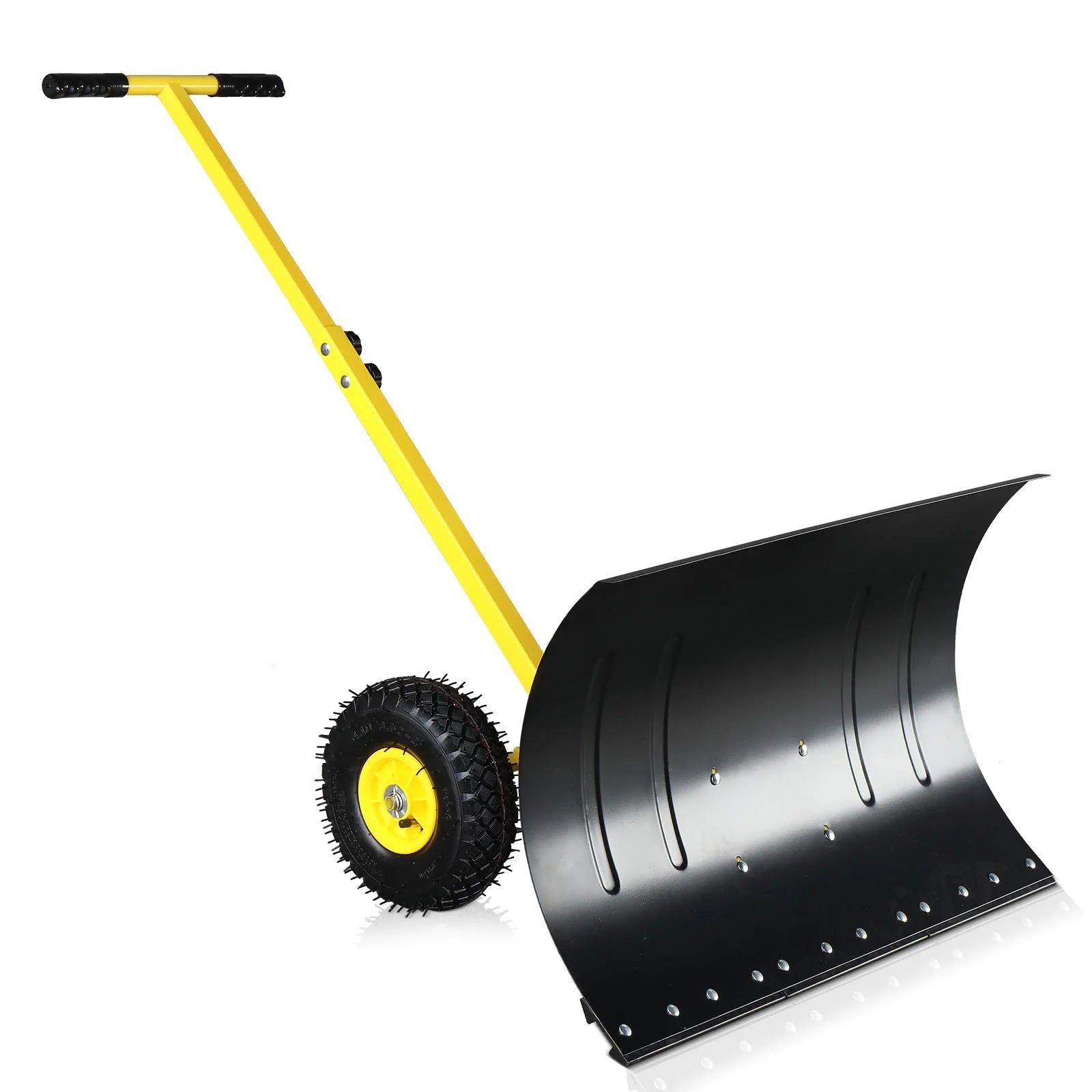 OverPatio Snow Shovels Heavy Duty Snow Pusher Large Blade Plow Snow Remove Tool with Adjustable Handle