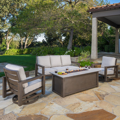 SunVilla Royce 4-piece Fire Outdoor Patio Seating Set