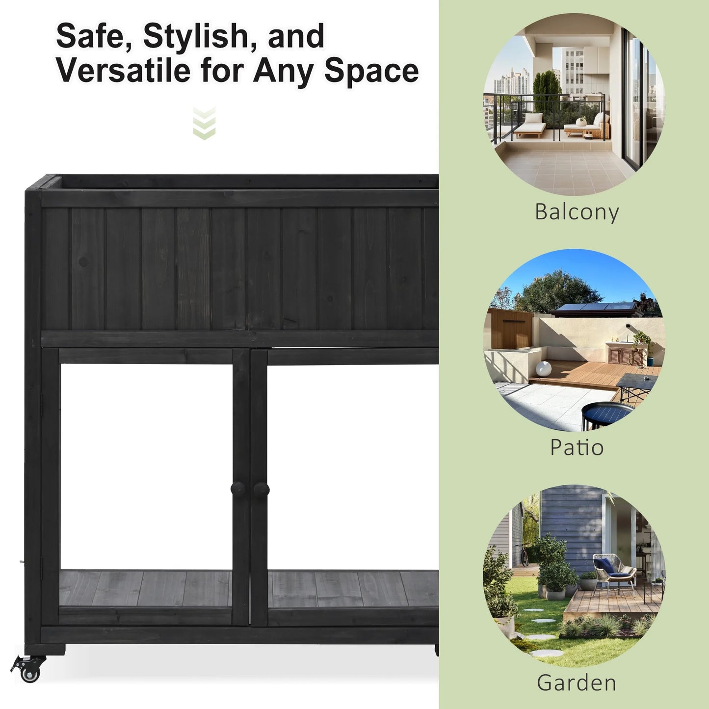 Segmart Raised Wood Greenhouse Outdoor/Indoor,Herb Garden Above Ground Cold Frame with Legs,Mini Garden Bed On Wheels Patio for Vegetable herb