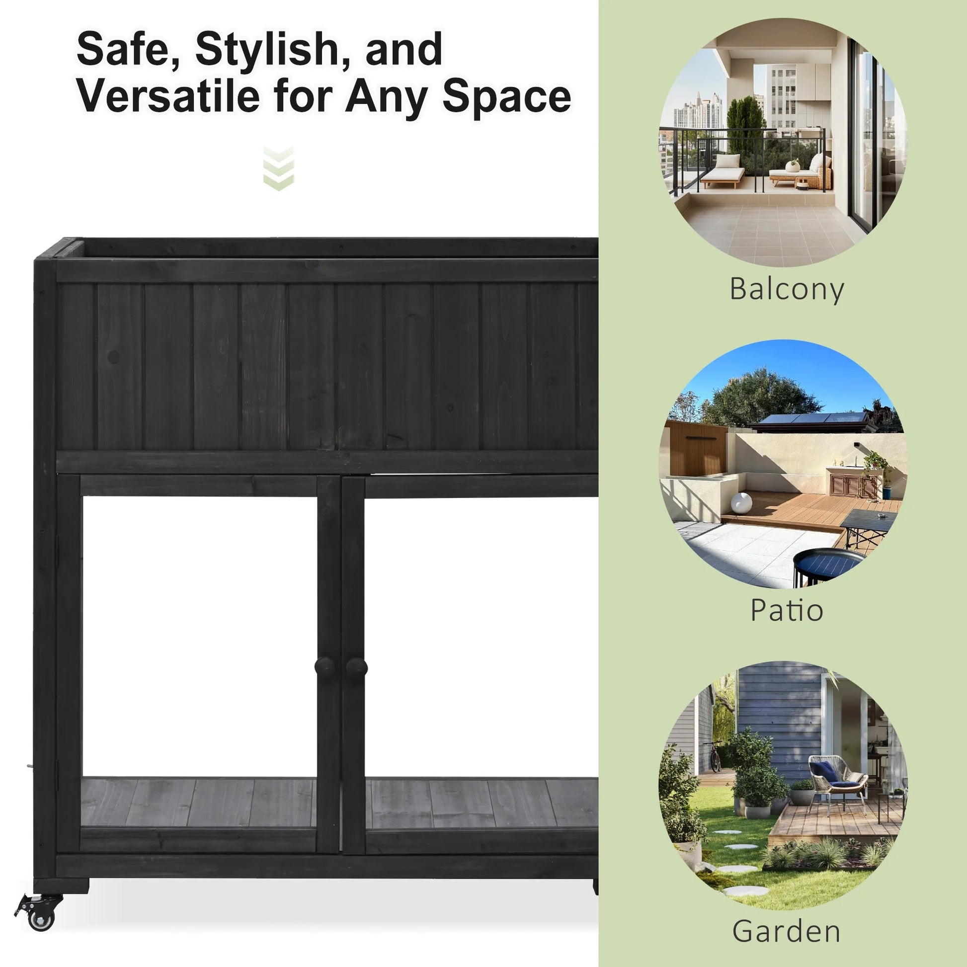 Segmart Raised Wood Greenhouse Outdoor/Indoor,Herb Garden Above Ground Cold Frame with Legs,Mini Garden Bed On Wheels Patio for Vegetable herb