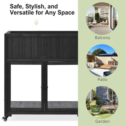 Segmart Raised Wood Greenhouse Outdoor/Indoor,Herb Garden Above Ground Cold Frame with Legs,Mini Garden Bed On Wheels Patio for Vegetable herb