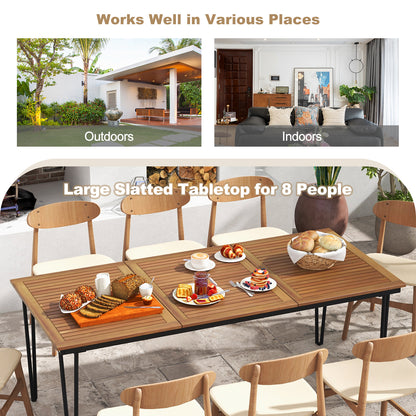 Costway 79" Outdoor Dining Table 8-Person Patio Table with 1.9" Umbrella Hole