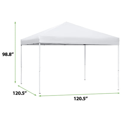 SECONDPEAK 10x10 Pop Up Canopy Tent Easy Set-up Outdoor Patio Canopy Adjustable Straight Leg Heights Instant Shelter with Wheeled Bag, Ropes