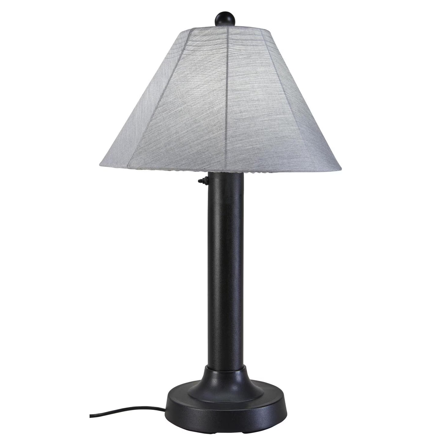 Patio Living Concepts Seaside Outdoor Table Lamp with Black Body & Granite Canvas Sunbrella Shade