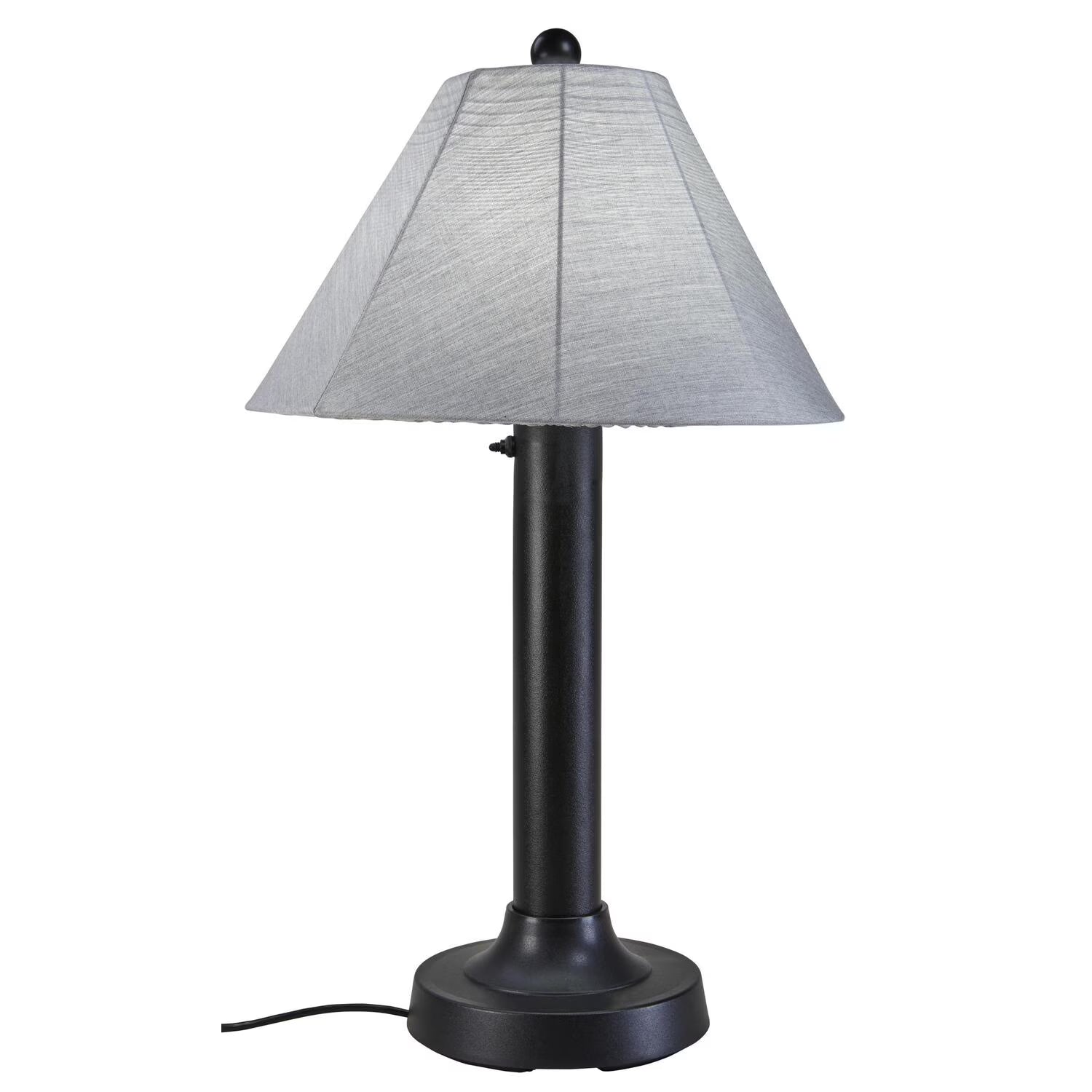 Patio Living Concepts Seaside Outdoor Table Lamp with Black Body & Granite Canvas Sunbrella Shade