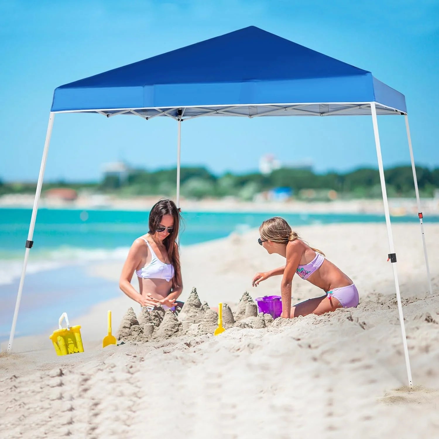 Abba Patio 10'x10' Outdoor Pop up Canopy Tent w/Carry Bag, Blue