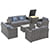 JOIVI 8 Pc Outdoor Patio Sectional Set, Espresso Brown Wicker