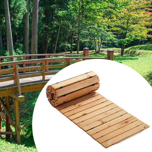 koolsoo Wooden Garden Pathway Boardwalk Decor Wood Road Floor Straight Walkway Wedding Party Pathway for Outside Beach Outdoor Patio