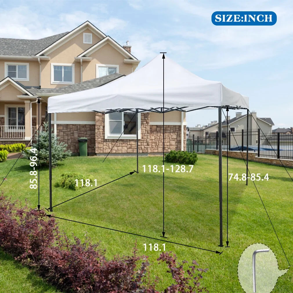 CL.HPAHKL 10' x 10' Outdoor Pop Up Canopy Tent with Wheeled Bag, Outdoor Shade Tent for Party One Push Patio Tent Canopy Instant Slant Leg Conopy for Backyard Outdoor Patio and Lawn