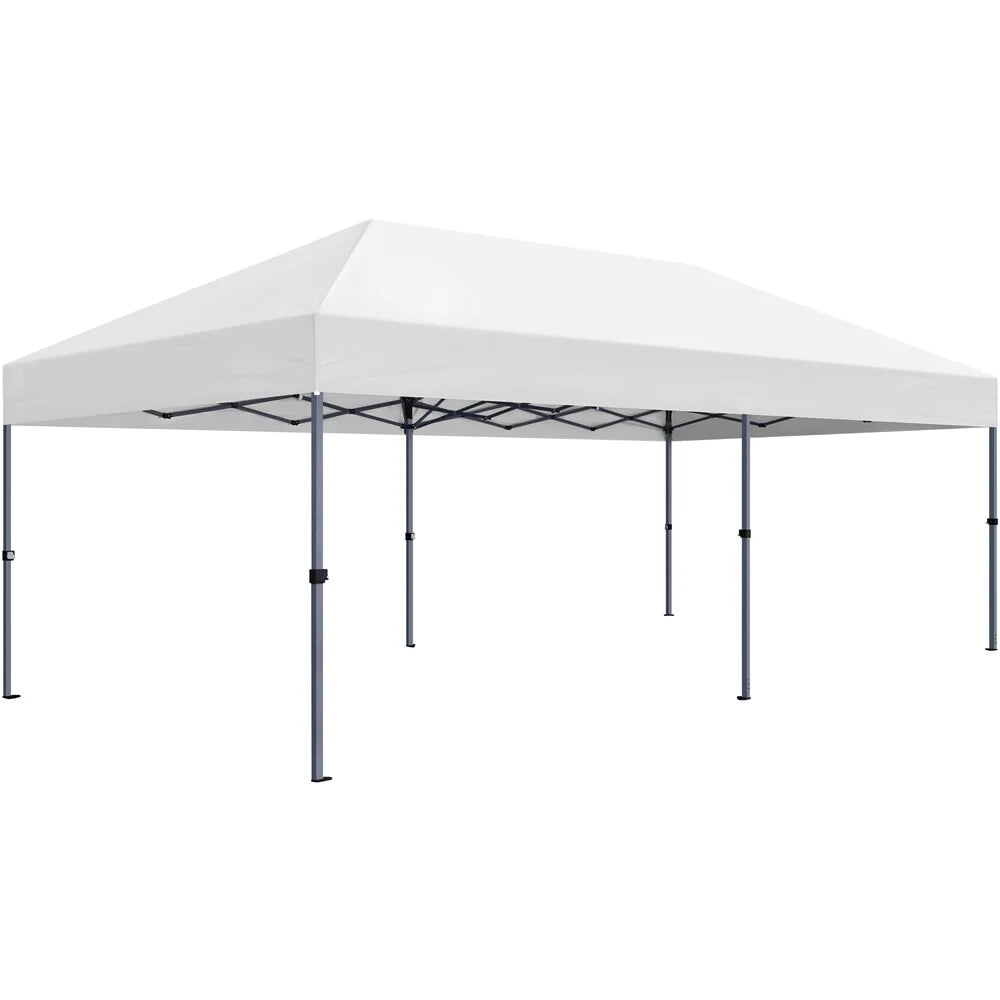 CHLET Pop-up Canopy Tent Integrated Wheels for Mobility, Waterpoof & Heavy Duty, Instant Sun Shelter with Carry Bag, Weight Bags for Outdoor Camping Beach Patio Parties,8x8,White