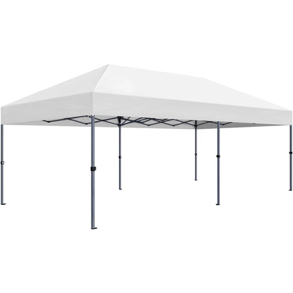 CHLET Pop-up Canopy Tent Integrated Wheels for Mobility, Waterpoof & Heavy Duty, Instant Sun Shelter with Carry Bag, Weight Bags for Outdoor Camping Beach Patio Parties,8x8,White