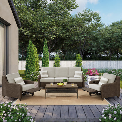Thomasville Barston 4-piece Outdoor Patio Seating with Kick-out Foot Rests
