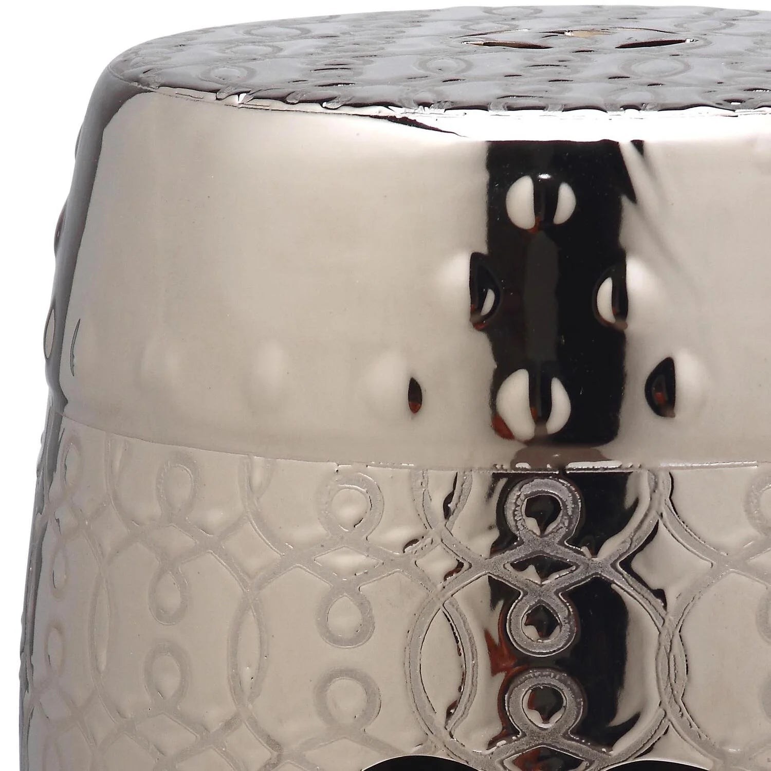 Safavieh Lantana Trellis Indoor/Outdoor Garden Patio Stool, Silver