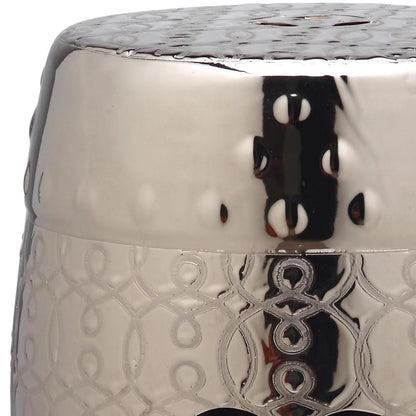 Safavieh Lantana Trellis Indoor/Outdoor Garden Patio Stool, Silver