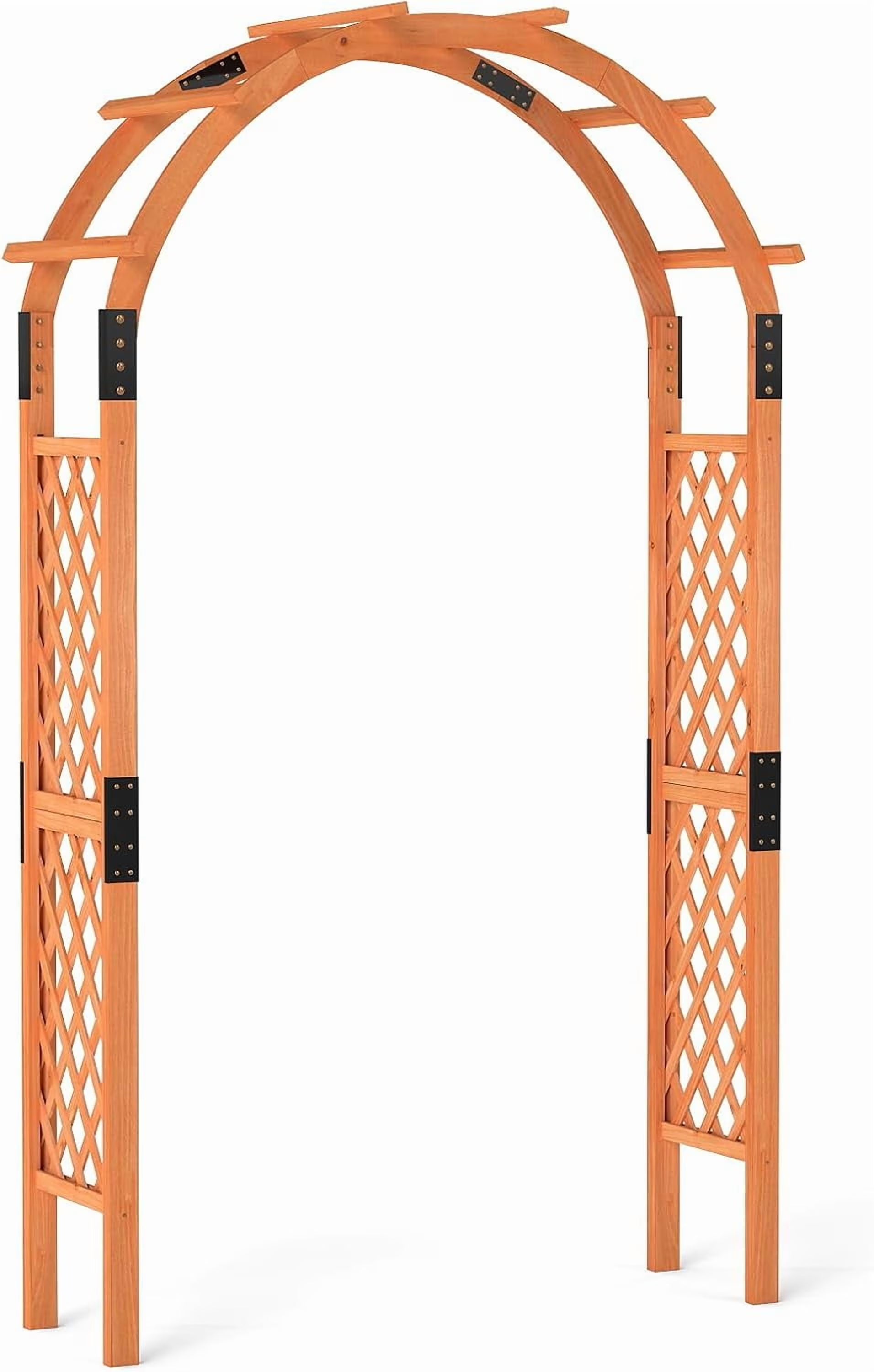 Moccha 7.7 FT Garden Arbor, 93" Wood Arbor Trellis for Climbing , Rose, Ivy, Outdoor Archway Pergola, Solid Wood Backdrop Stand, Garden Arch for Lawn Patio Bridal Party Pathway Ceremony Wedding